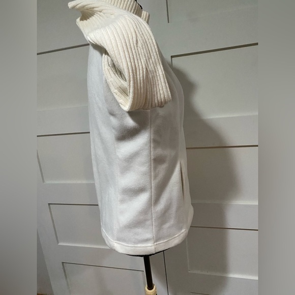 By Design Sport Fleece Jacket Knit Ribbed Collar & Arms Cream Size Medium - Picture 5 of 7